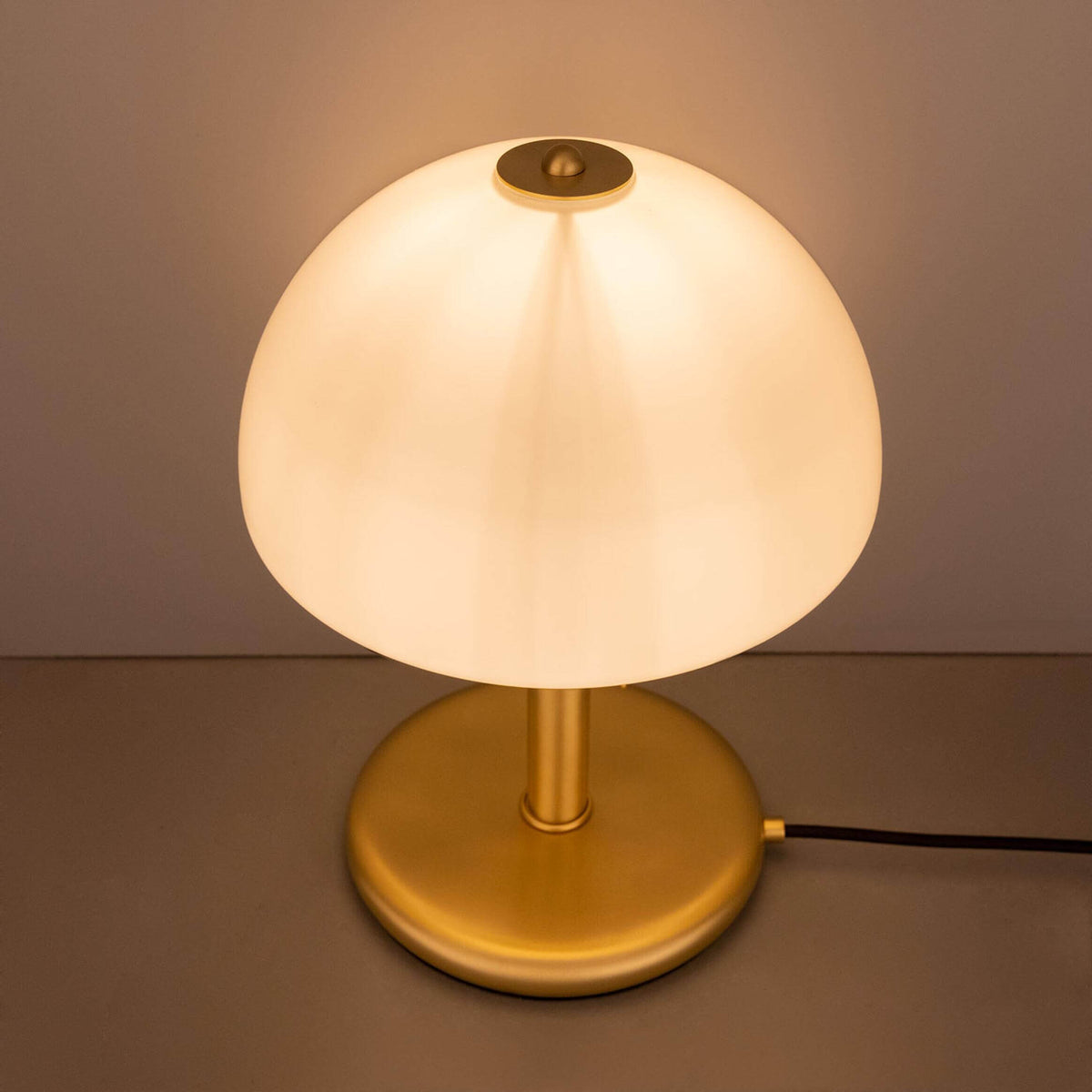 Mullan Champignon Mid-Century Mushroom Table Lamp - Satin Brass Finish