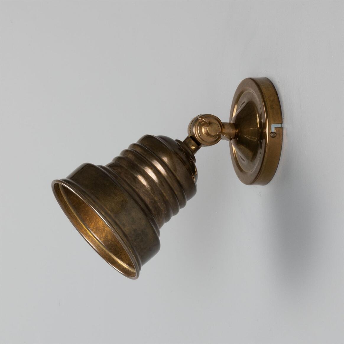 Mullan - Sucre Industrial Adjustable Brass Spotlight - Antique Brass Finish