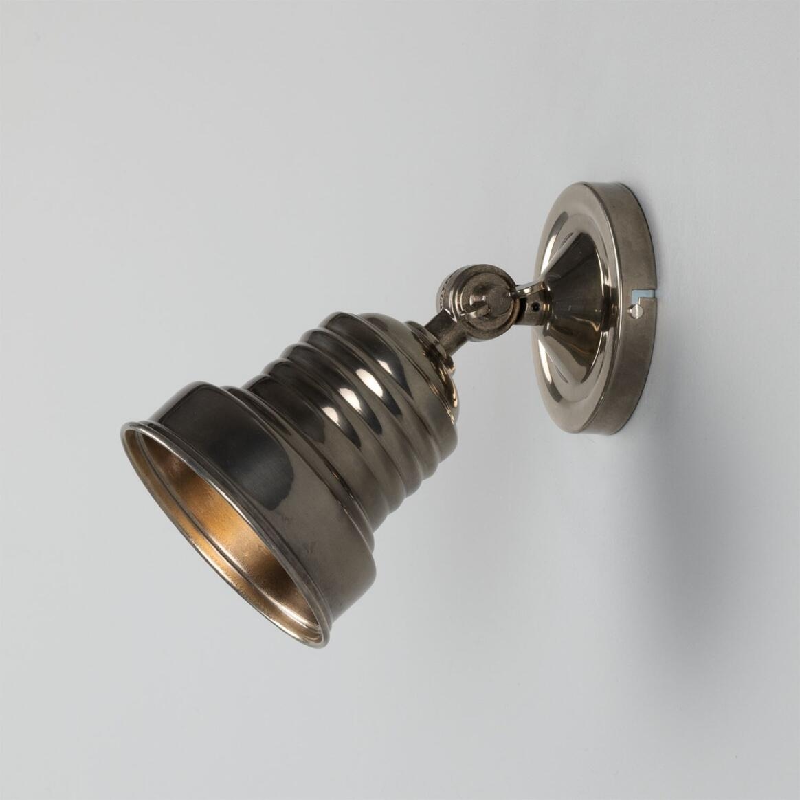 Mullan - Sucre Industrial Adjustable Brass Spotlight - Antique Silver Finish