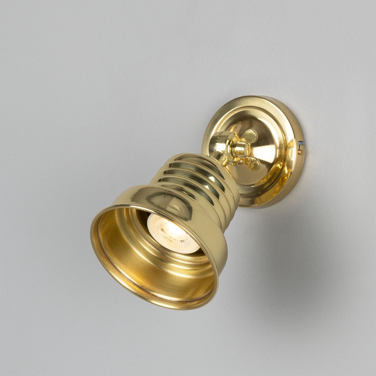Mullan - Sucre Industrial Adjustable Brass Spotlight - Polished Brass Finish
