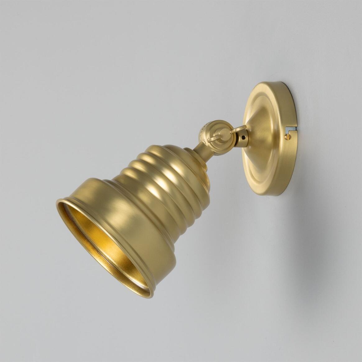 Mullan - Sucre Industrial Adjustable Brass Spotlight - Satin Brass Finish
