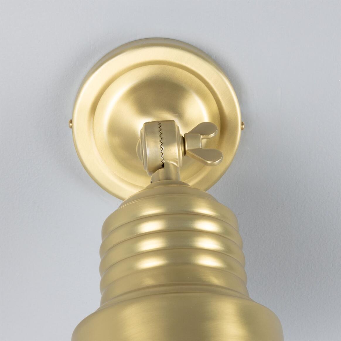 Mullan - Sucre Industrial Adjustable Brass Spotlight - Satin Brass Finish