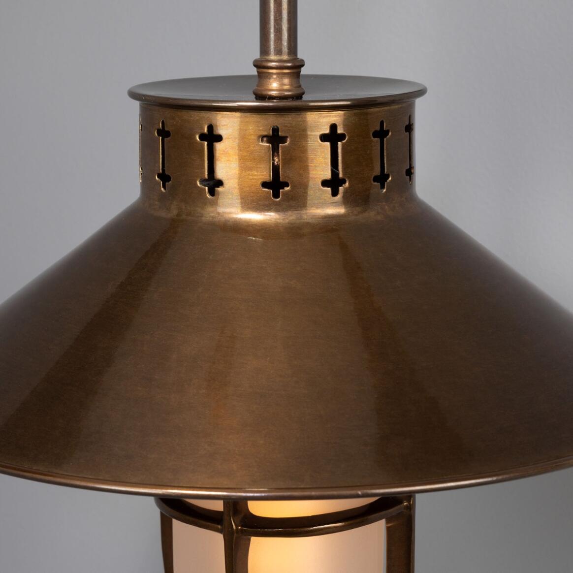 Mullan - Boyd Vintage Industrial Well Glass Wall Light 35cm IP20 - Antique Brass Finish