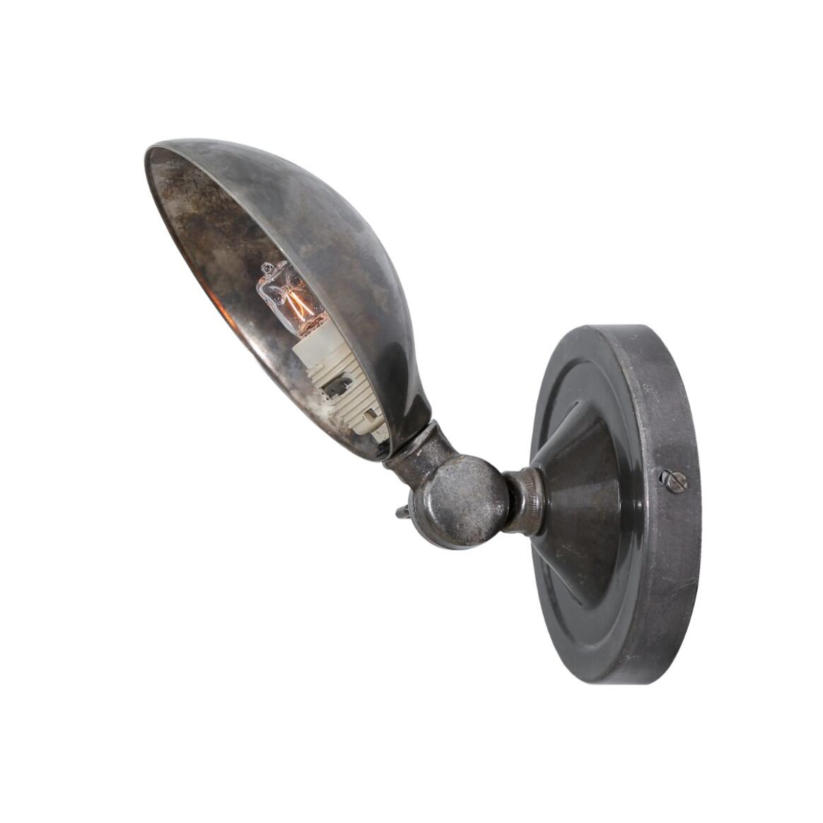 Mullan - Cody Adjustable Industrial Brass Wall Light 11cm IP20 - Antique Silver Finish