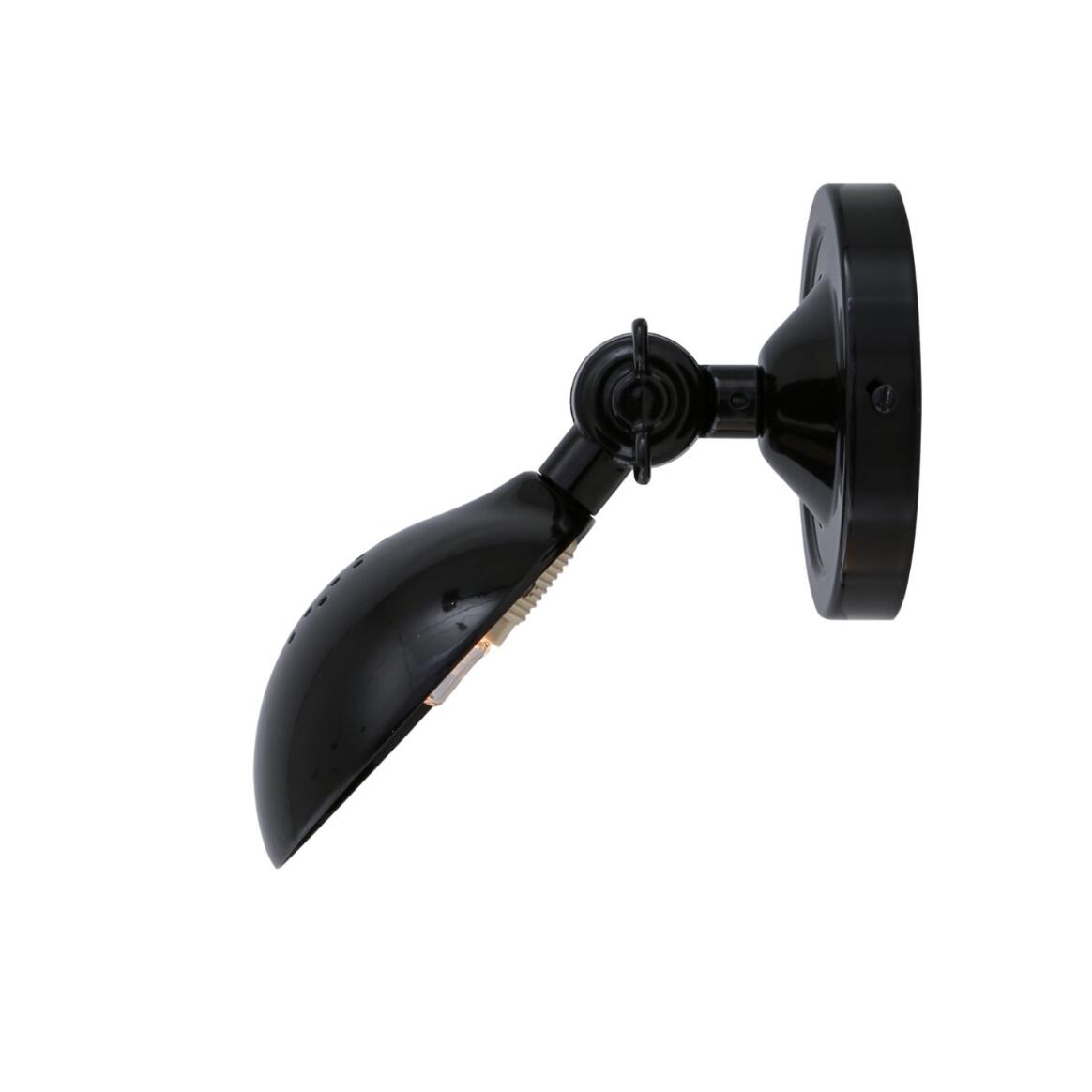 Mullan - Cody Adjustable Industrial Brass Wall Light 11cm IP20 - Powder Coated Black Finish
