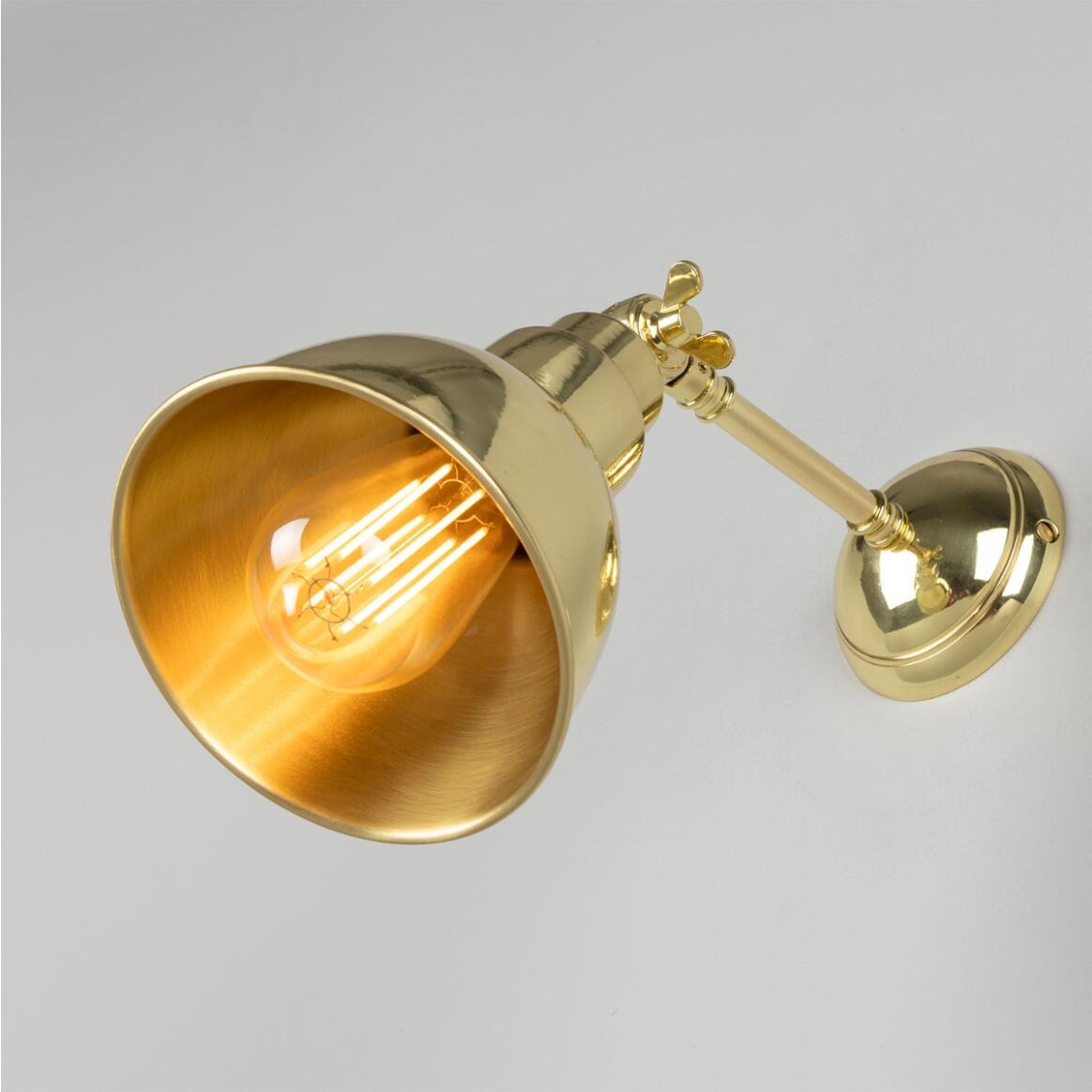 Mullan - Baku Vintage Adjustable Wall Light 15cm IP20 - Polished Brass Finish
