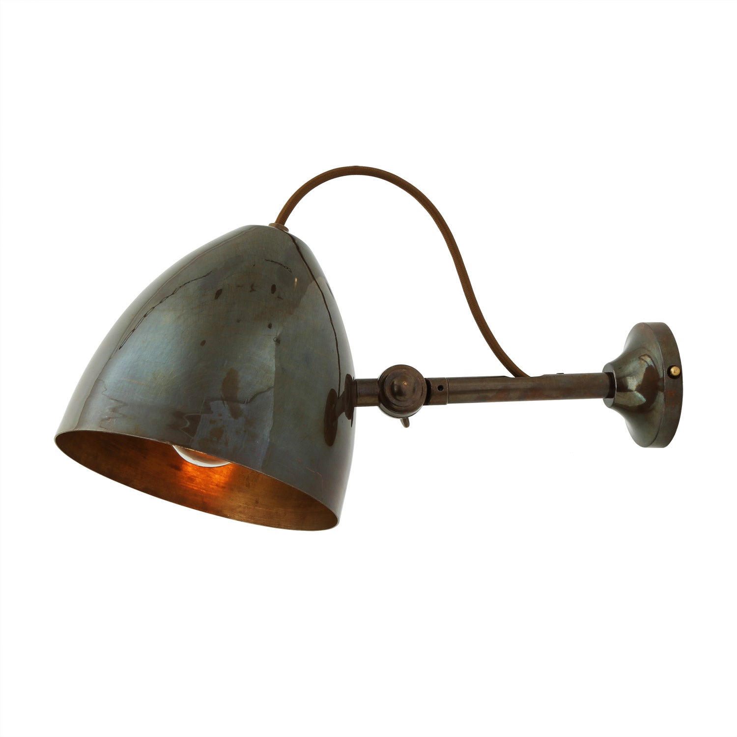 Mullan - Quito Adjustable Cone Wall Light 16cm IP20 - Antique Brass Finish