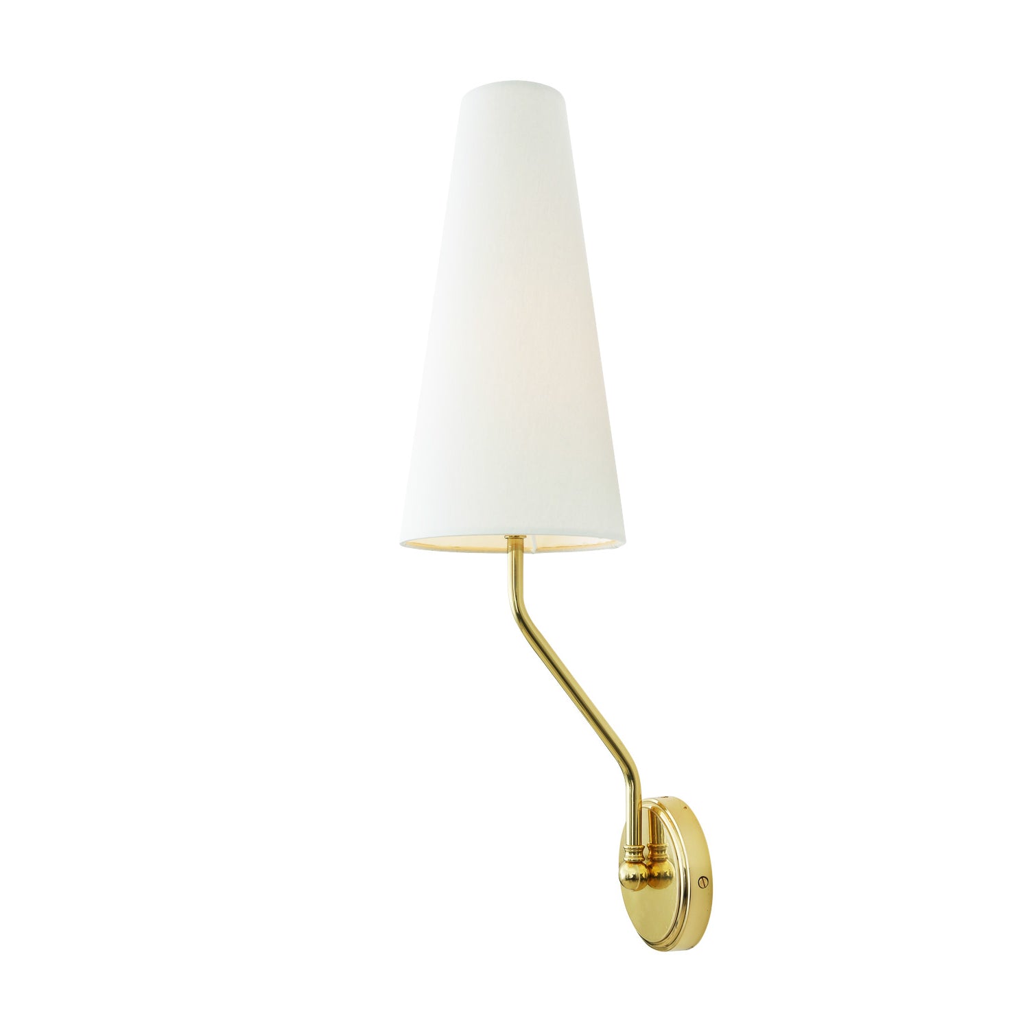 Mullan - Rhyl Modern Wall light with Fabric Shade 72cm IP20 - Polished Brass Finish