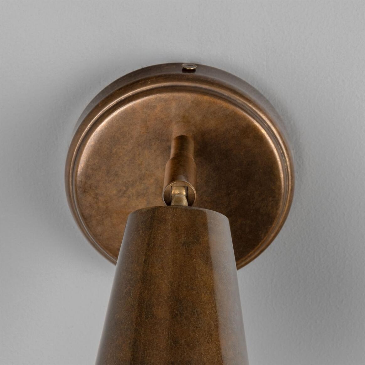 Mullan - Cashel Adjustable Brass Cone Wall Light 12cm IP20 - Antique Brass Finish
