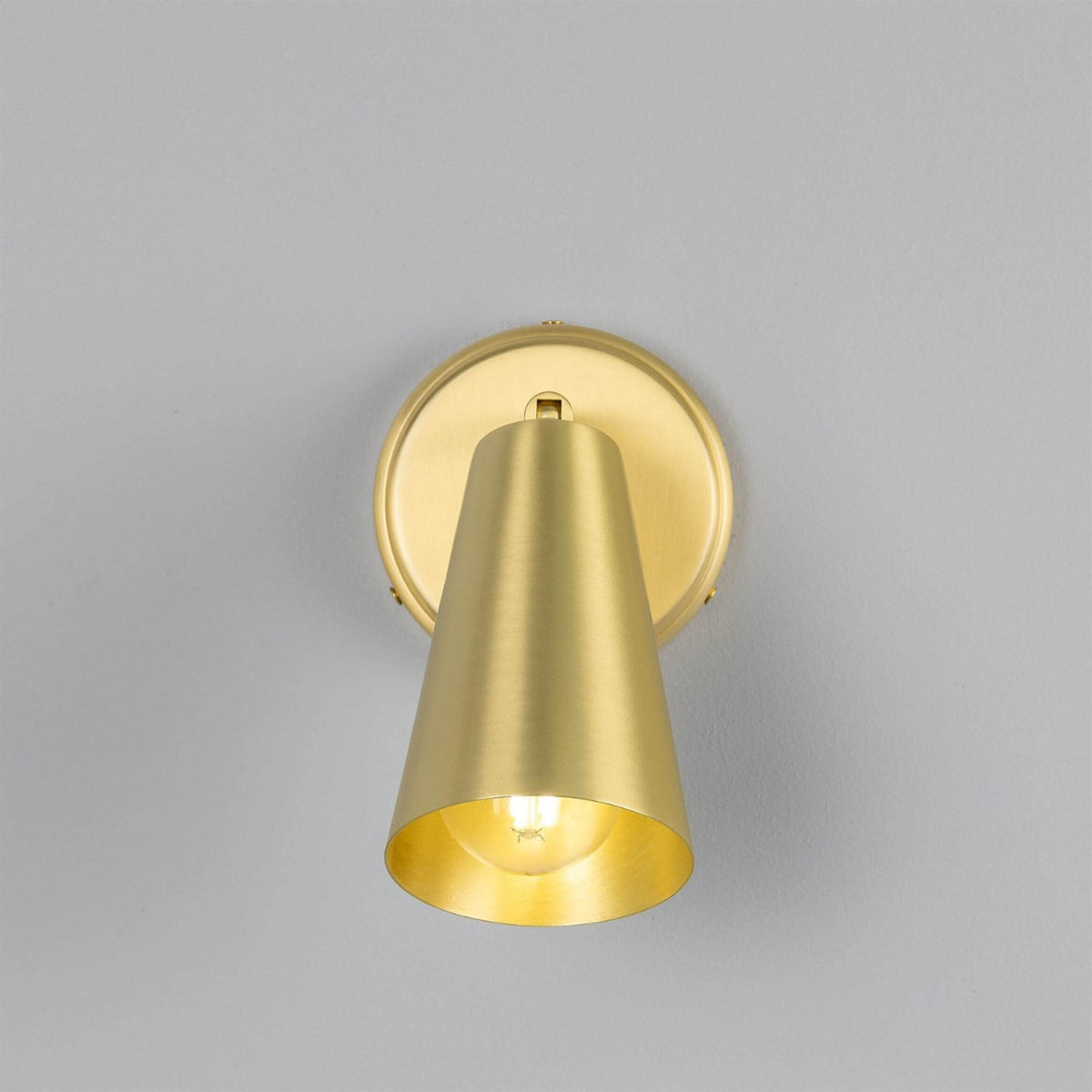 Mullan - Cashel Adjustable Brass Cone Wall Light 12cm IP20 - Satin Brass Finish