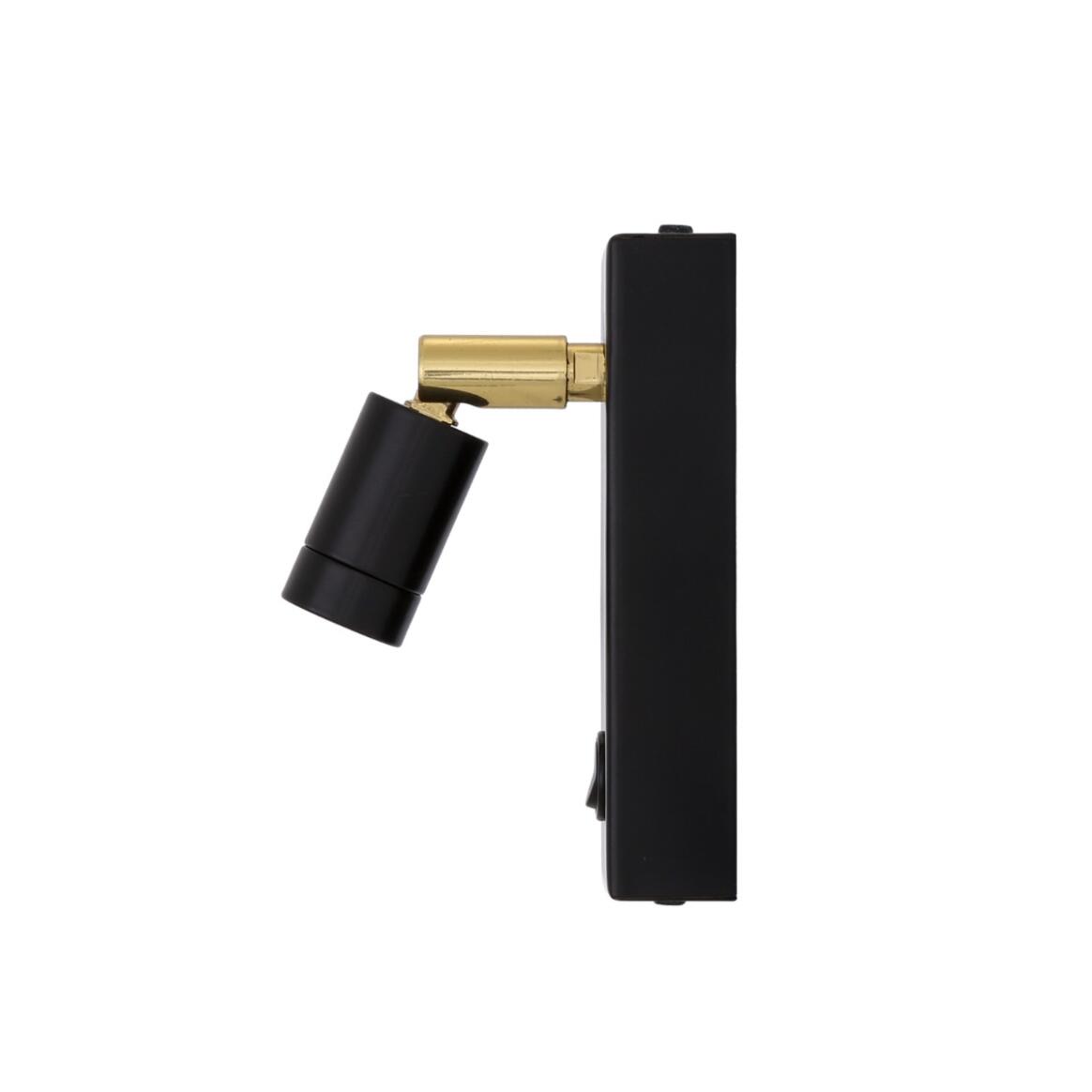 Mullan - Sampio Adjustable Brass Wall Spotlight 14cm IP20 - Powder Coated Matte Black Finish