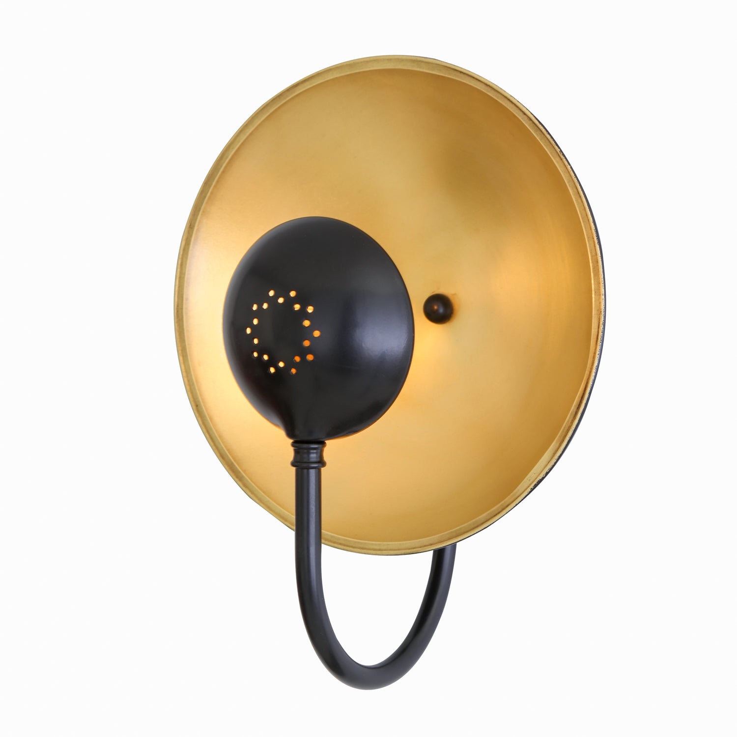 Mullan - Orebro Wall Light 30cm IP20 - Matte Black Outer - Satin Brass Inner Finish
