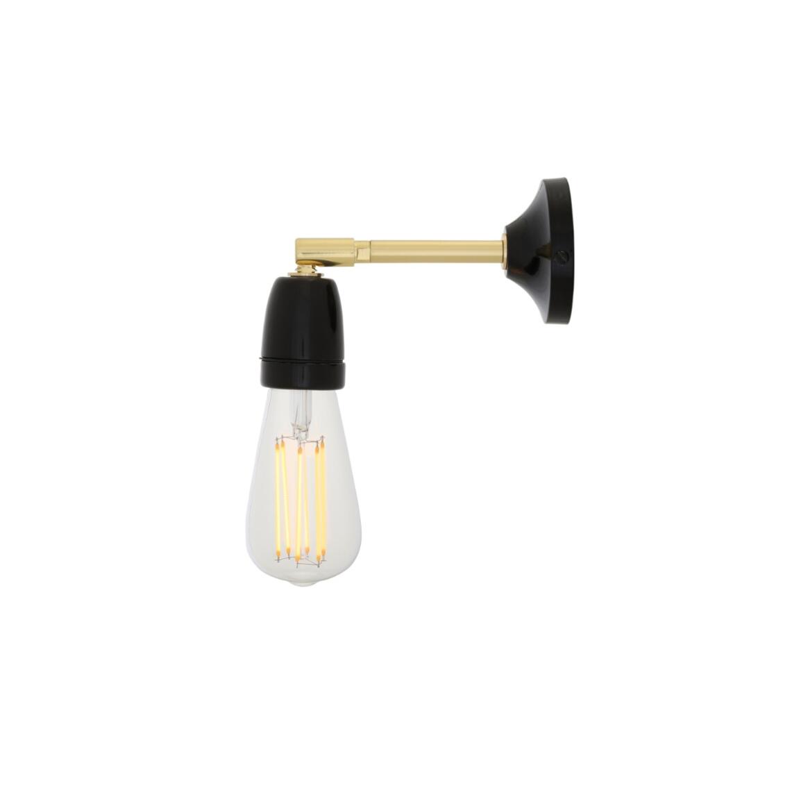 Mullan - Cabra Swivel Wall Light with Ceramic Lamp Holder - Black Finish