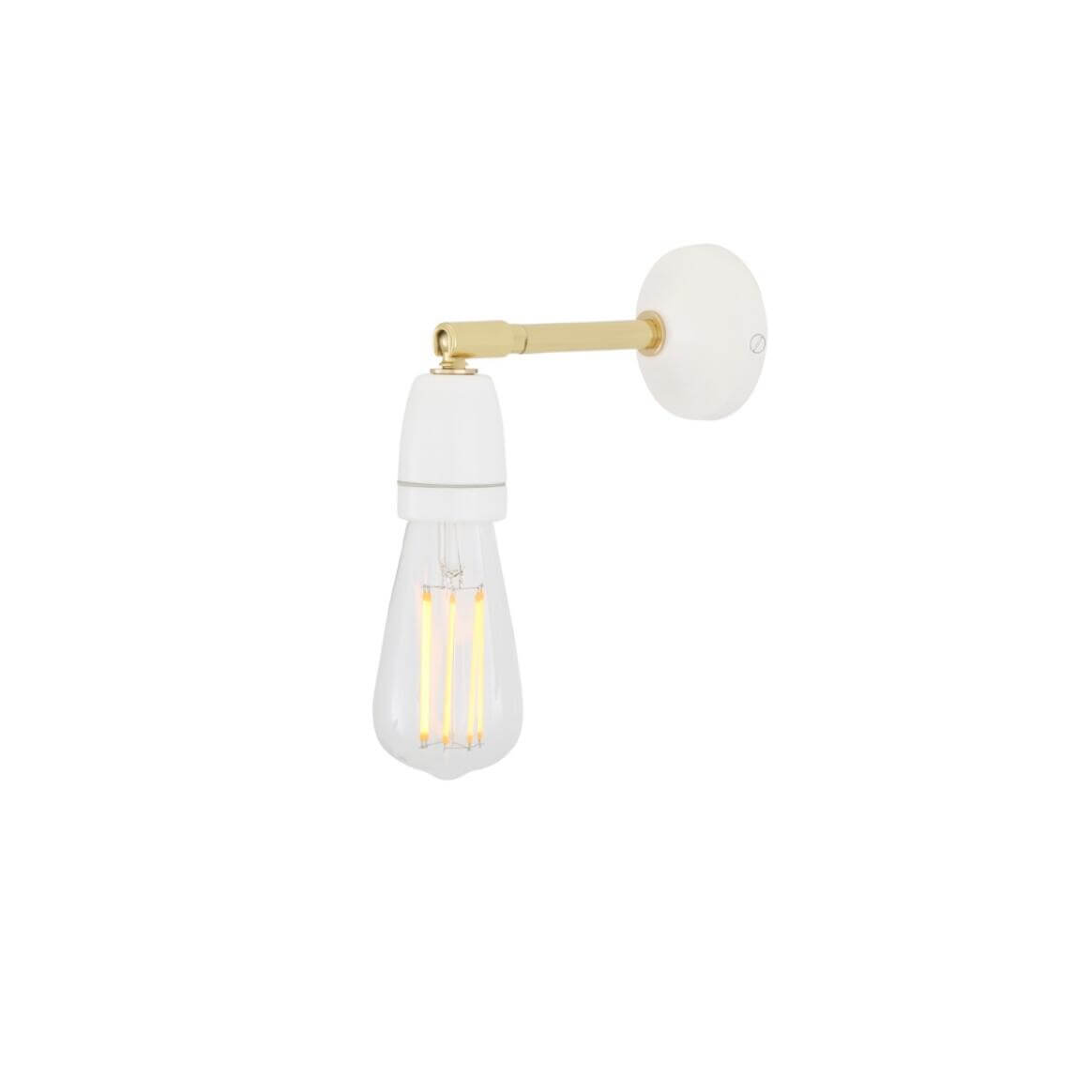 Mullan - Cabra Swivel Wall Light with Ceramic Lamp Holder - White Finish