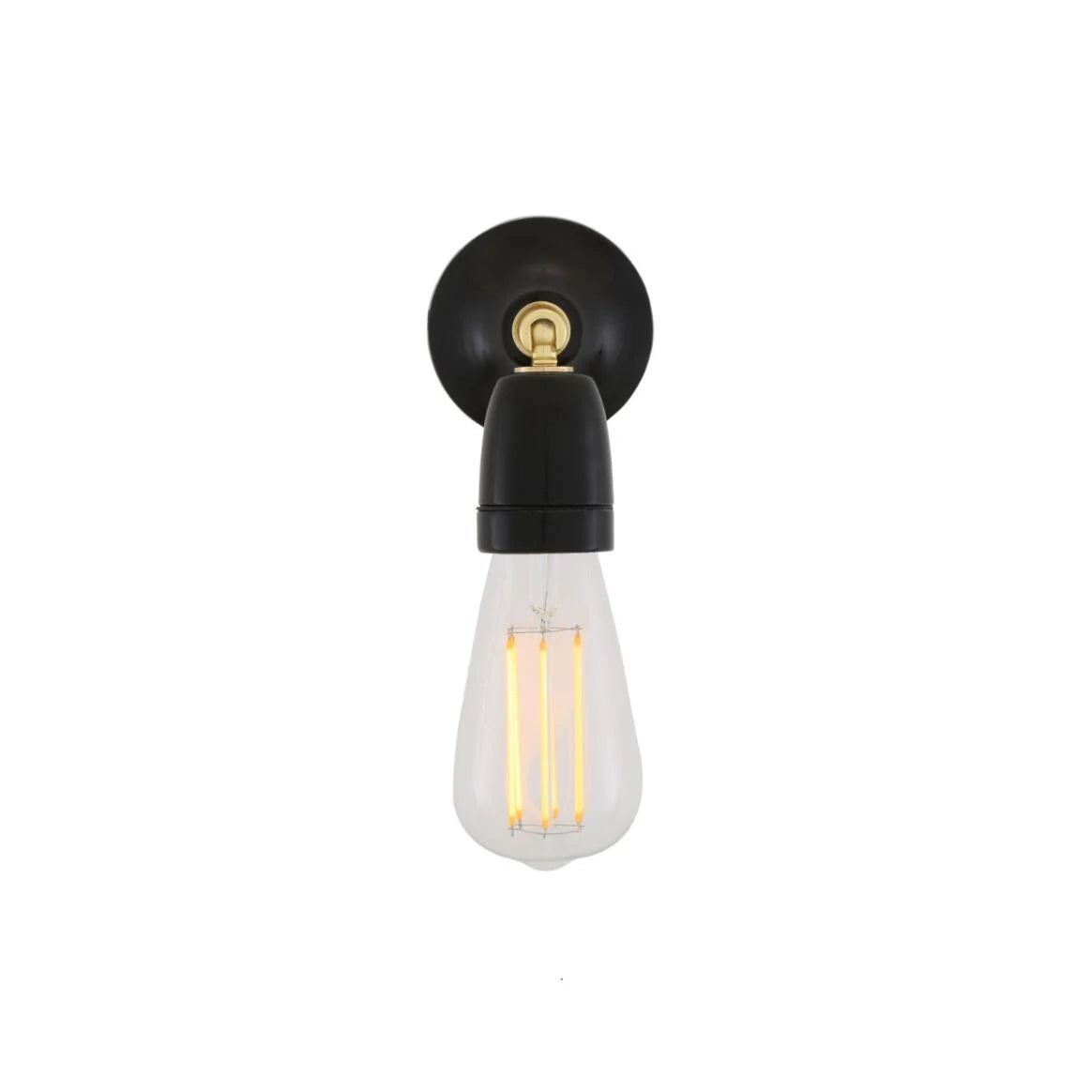 Mullan - Caltra Small Swivel Wall Light with Ceramic Lamp Holder - Black Finish