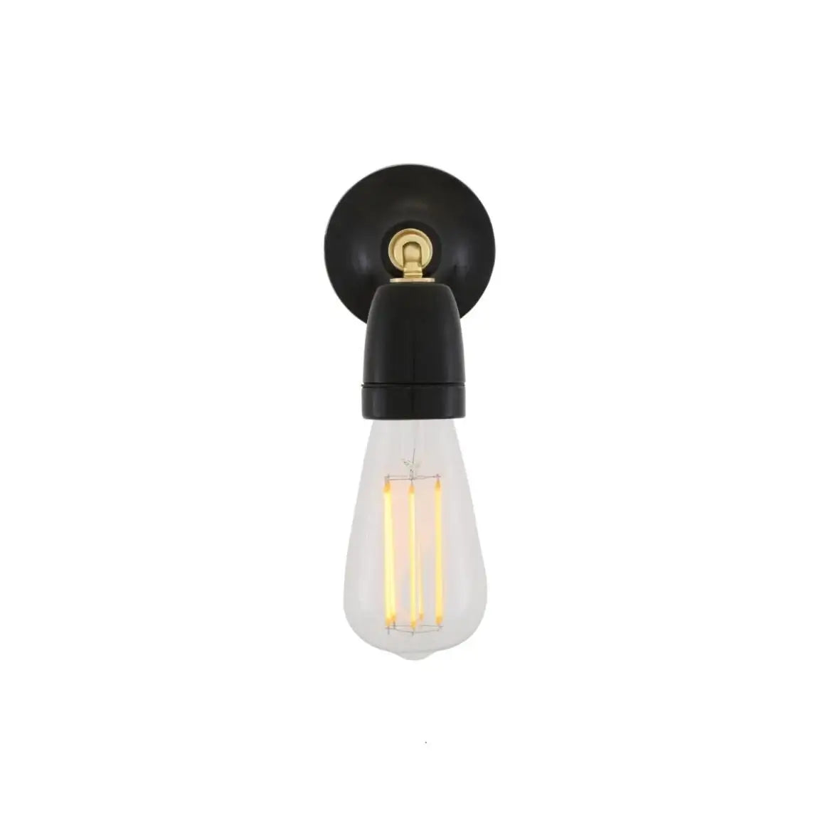 Mullan - Caltra Small Swivel Wall Light with Ceramic Lamp Holder - Black Finish