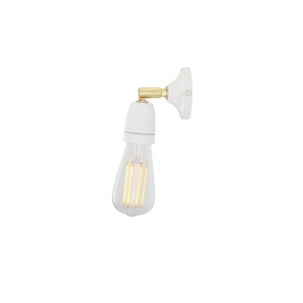 Mullan - Caltra Small Swivel Wall Light with Ceramic Lamp Holder - White Finish