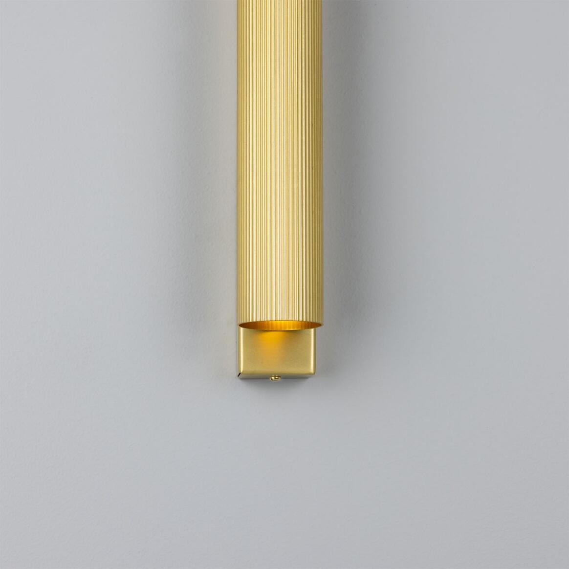Mullan - Royce Modern Brass Wall Light 40cm IP20 - Satin Brass Finish