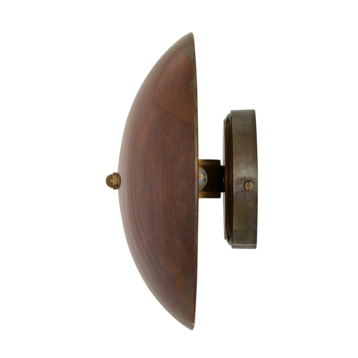 Mullan - Luqa Brass Dish Wall Light 25cm IP20 - Antique Brass Finish