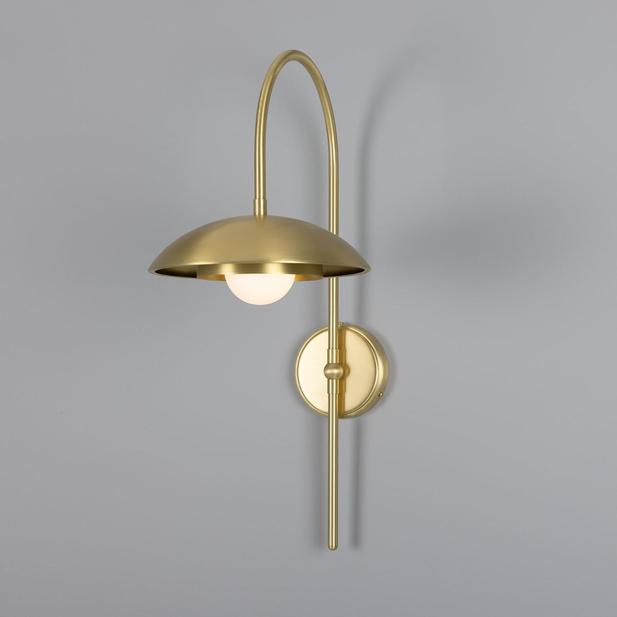 Mullan - Marrakesh Art Deco Arc Wall Light 60cm IP20 - Satin Brass Finish