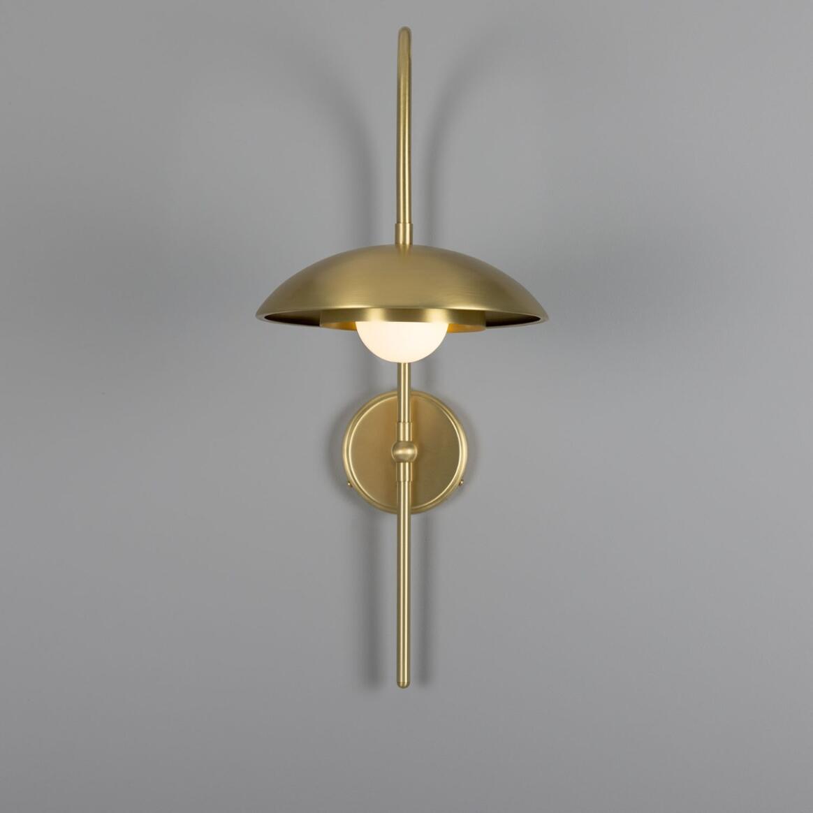 Mullan - Marrakesh Art Deco Arc Wall Light 60cm IP20 - Satin Brass Finish