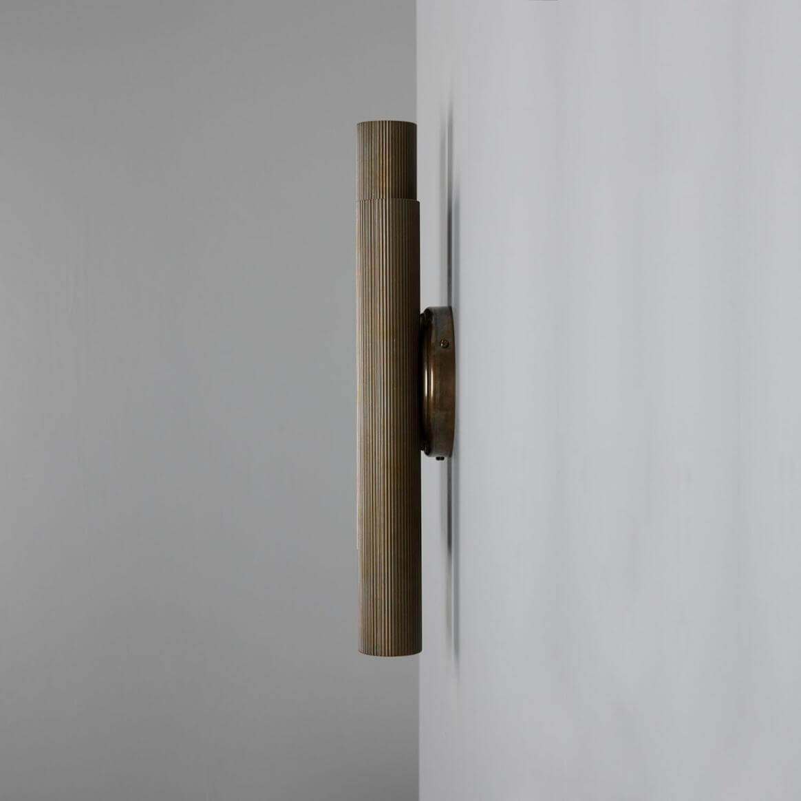 Mullan - Royce Modern Reeded Brass Double Wall Light 42cm IP20 - Antique Brass Finish
