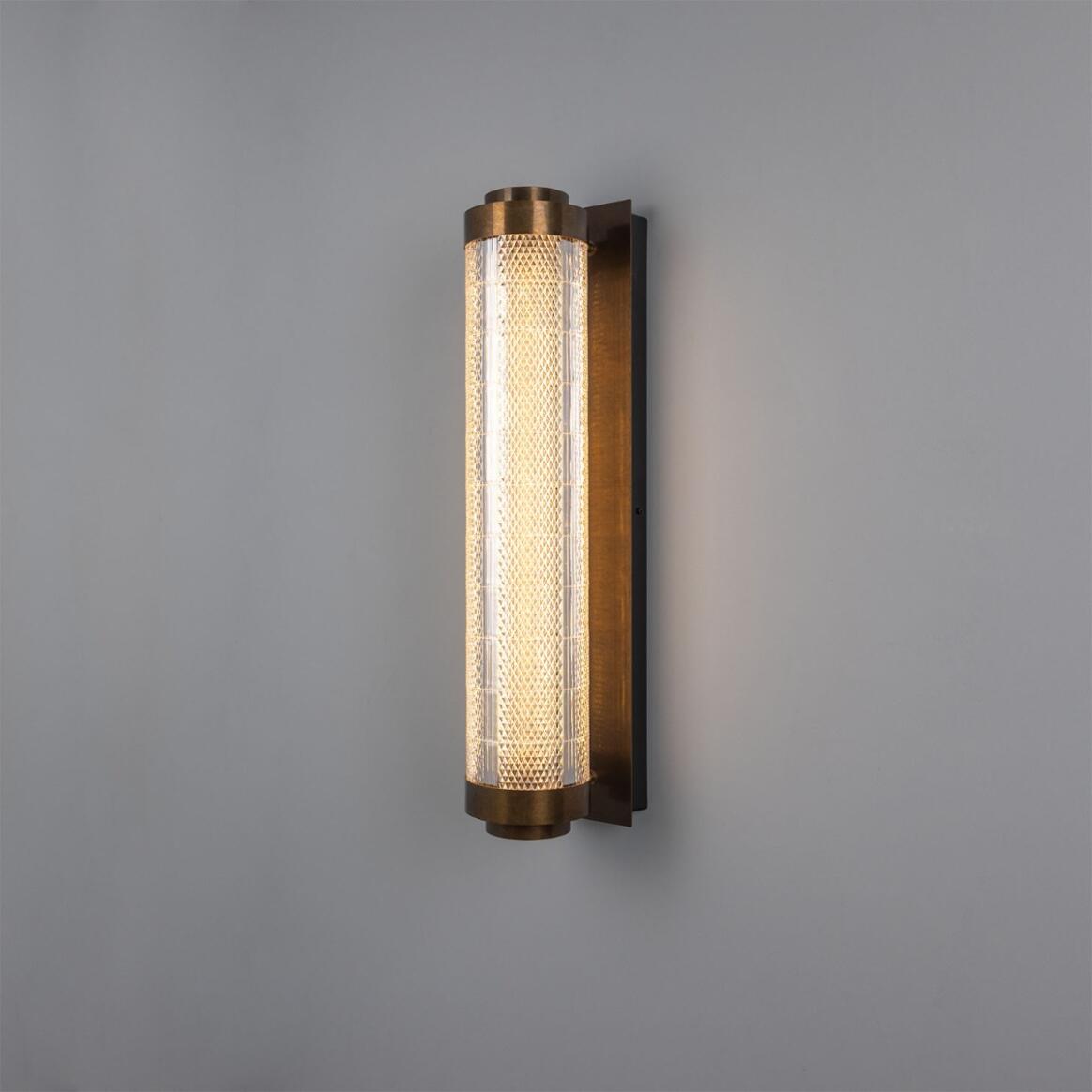 Mullan - Ashford Linear Neo-Victorian Wall Light 80cm IP20 - Antique Brass Finish
