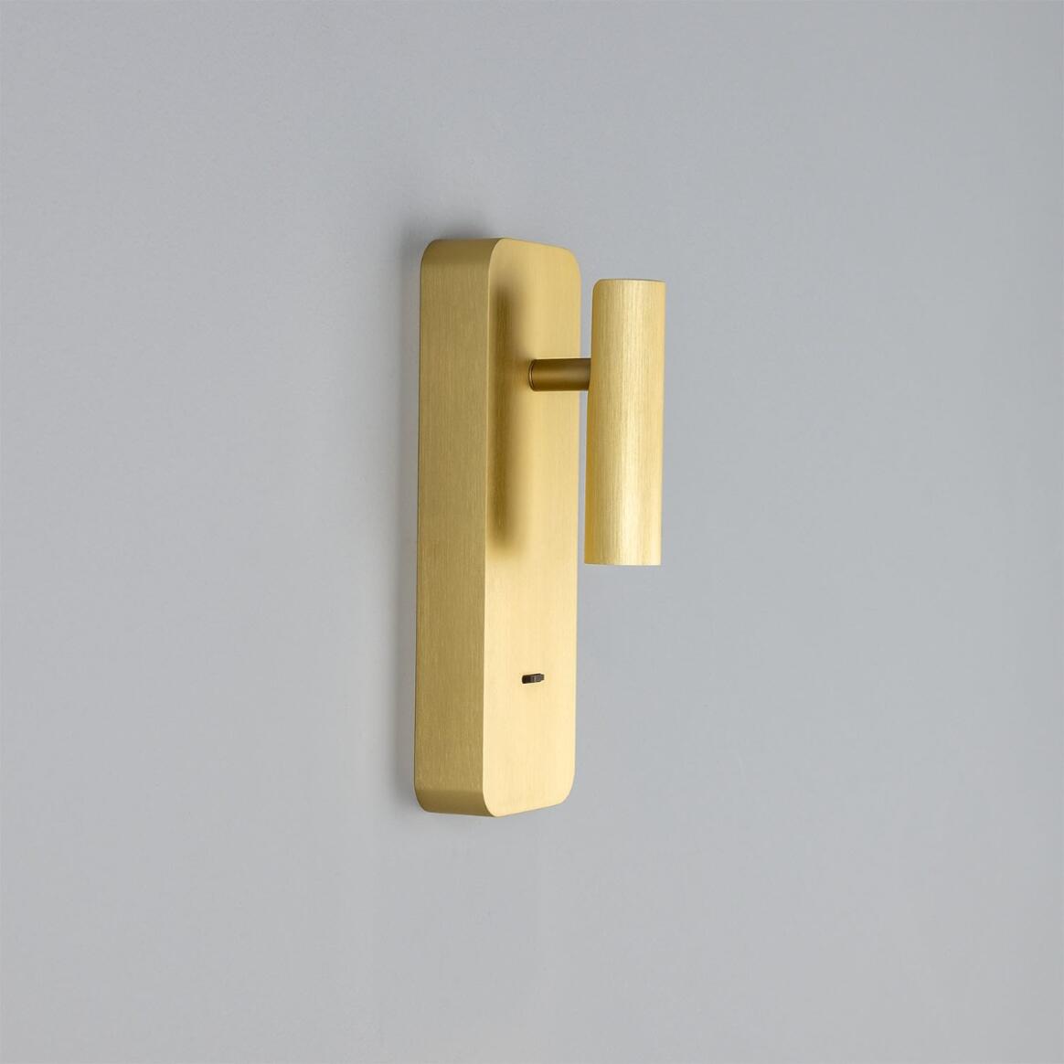 Mullan - Burnaby LED Wall Adjustable Reading Light with USB-A Port 22.5cm IP20 - Brushed Gold Finish