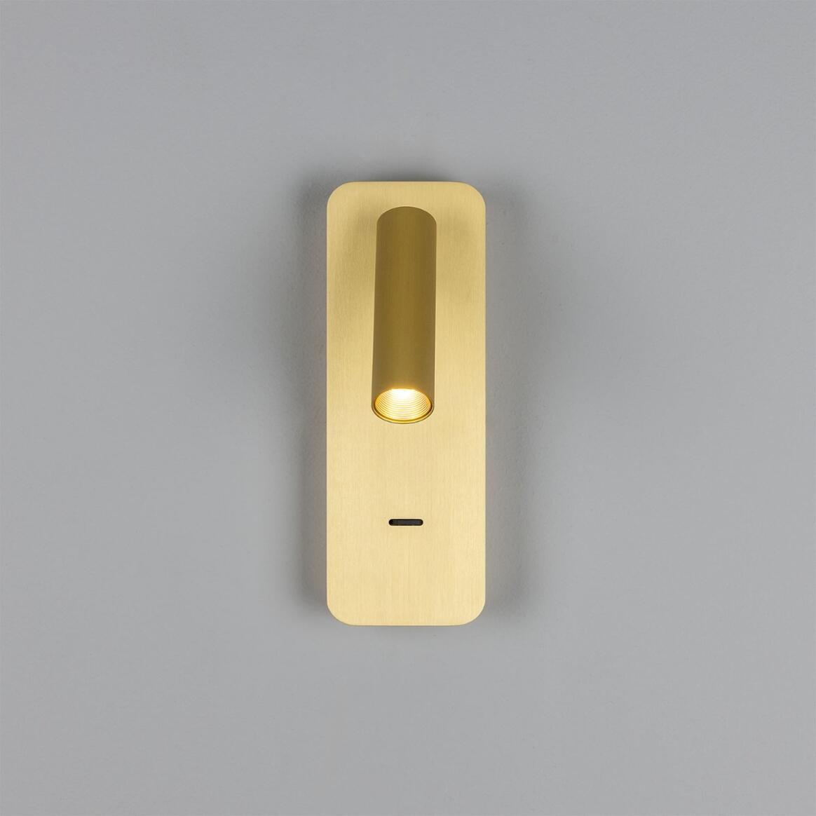 Mullan - Burnaby LED Wall Adjustable Reading Light with USB-A Port 22.5cm IP20 - Brushed Gold Finish