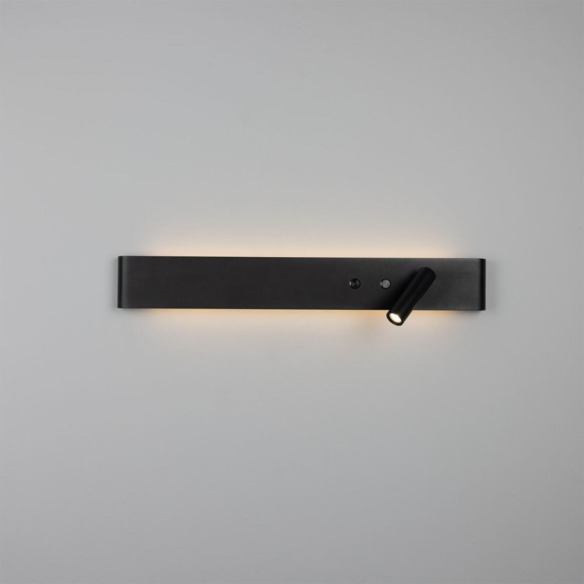 Mullan - Richmond Backlit Wall Lamp with Adjustable Spotlight 61cm IP20 - Powder Coated Matte Black Finish