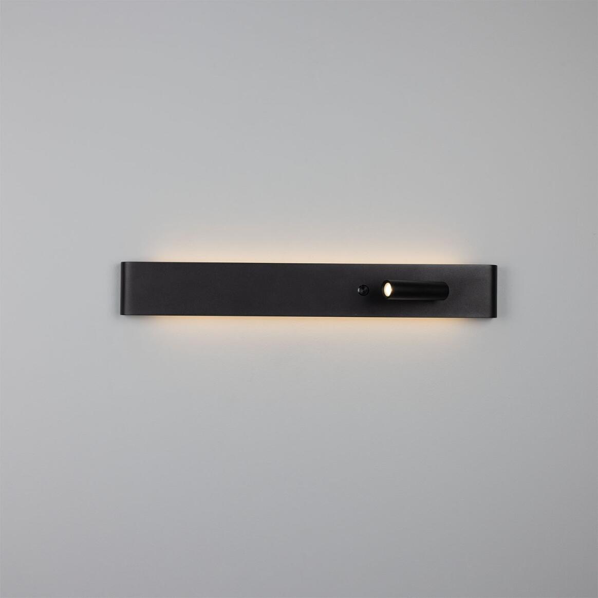 Mullan - Richmond Backlit Wall Lamp with Adjustable Spotlight 61cm IP20 - Powder Coated Matte Black Finish