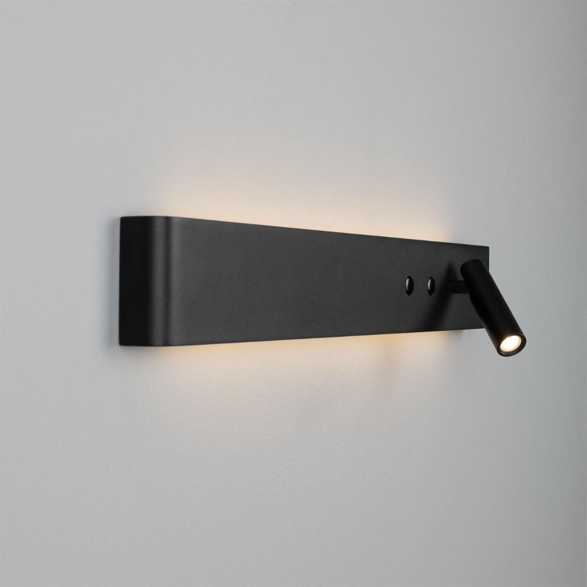 Mullan - Richmond Backlit Wall Lamp with Adjustable Spotlight 61cm IP20 - Powder Coated Matte Black Finish