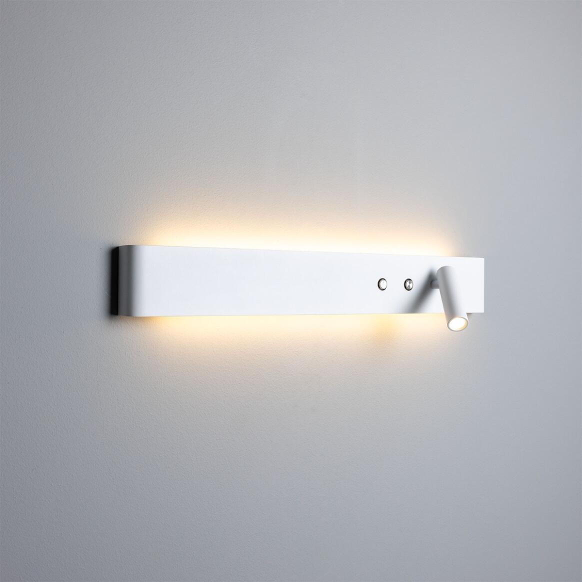 Mullan - Richmond Backlit Wall Lamp with Adjustable Spotlight 61cm IP20 - Powder Coated White Finish
