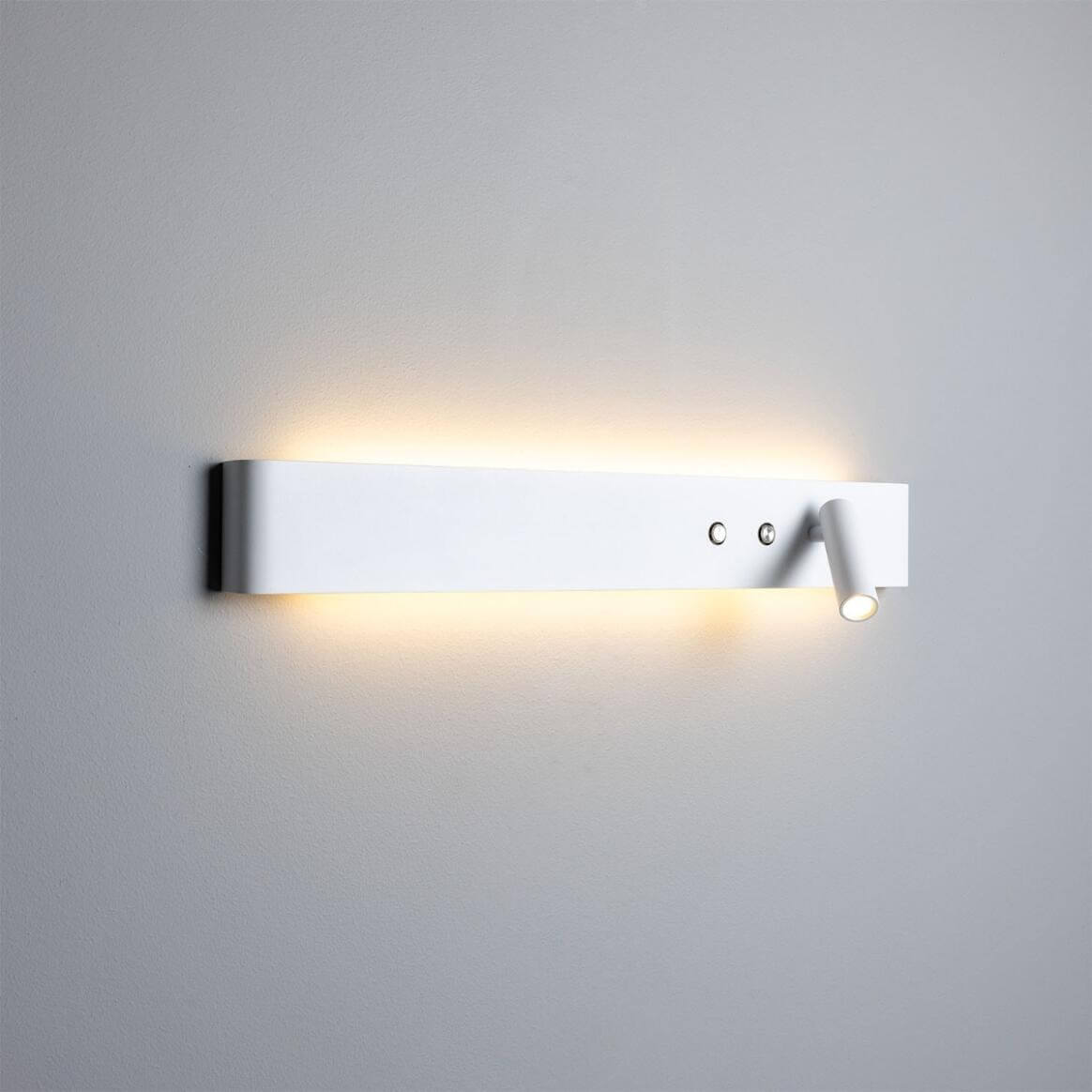 Mullan - Richmond Backlit Wall Lamp with Adjustable Spotlight 61cm IP20 - Powder Coated White Finish