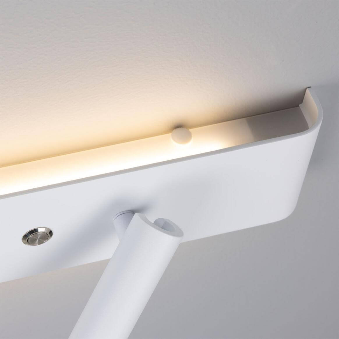 Mullan - Richmond Backlit Wall Lamp with Adjustable Spotlight 61cm IP20 - Powder Coated White Finish