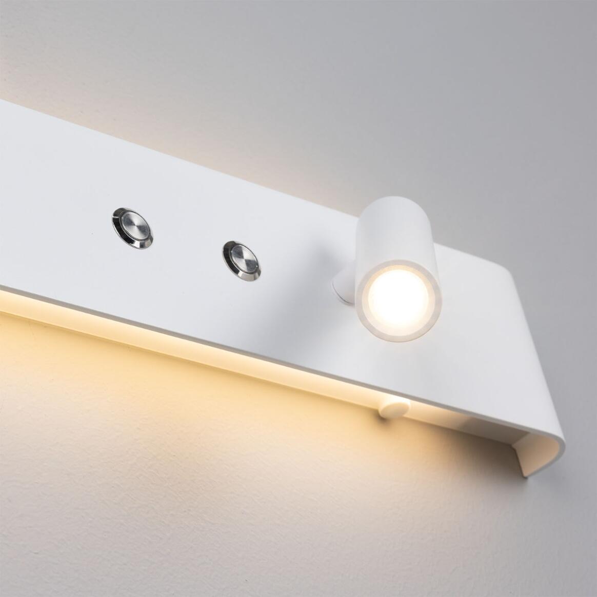 Mullan - Richmond Backlit Wall Lamp with Adjustable Spotlight 61cm IP20 - Powder Coated White Finish