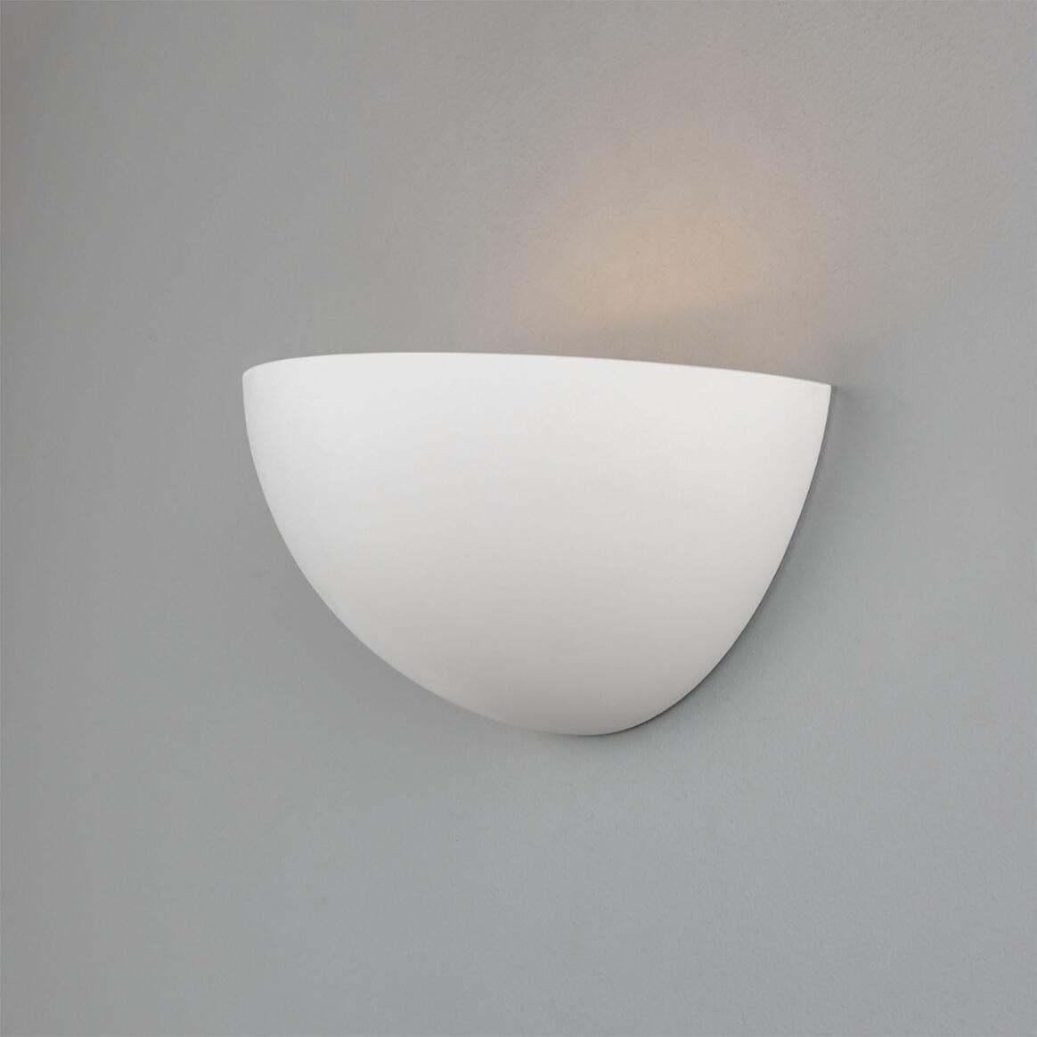 Mullan - Bonn Half Dome Plaster Wall Light 28cm IP20 - White Finish