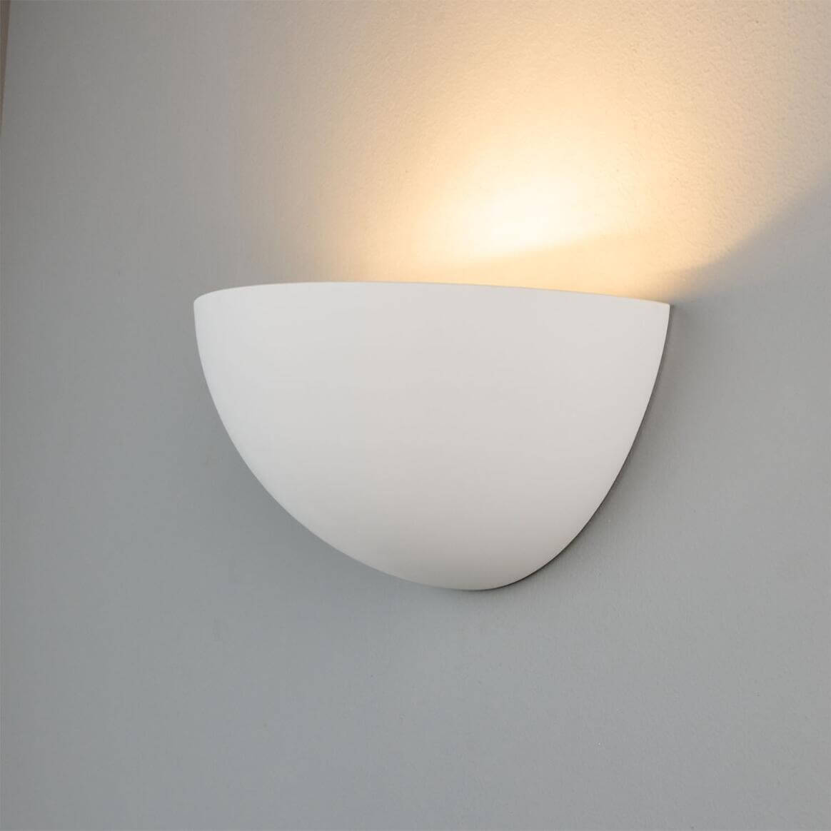 Mullan - Bonn Half Dome Plaster Wall Light 28cm IP20 - White Finish