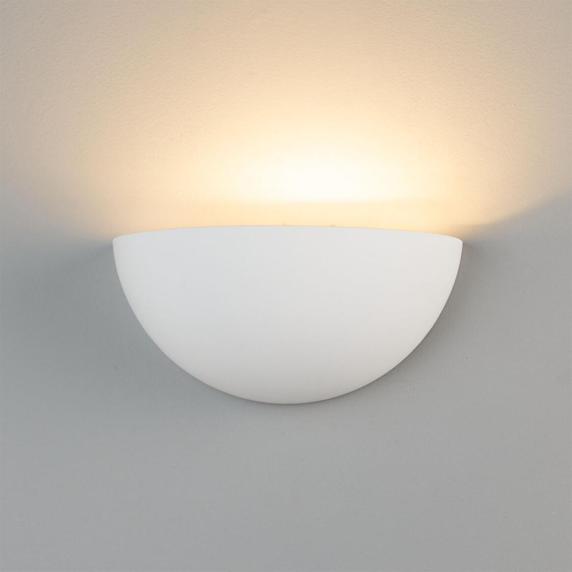 Mullan - Bonn Half Dome Plaster Wall Light 28cm IP20 - White Finish
