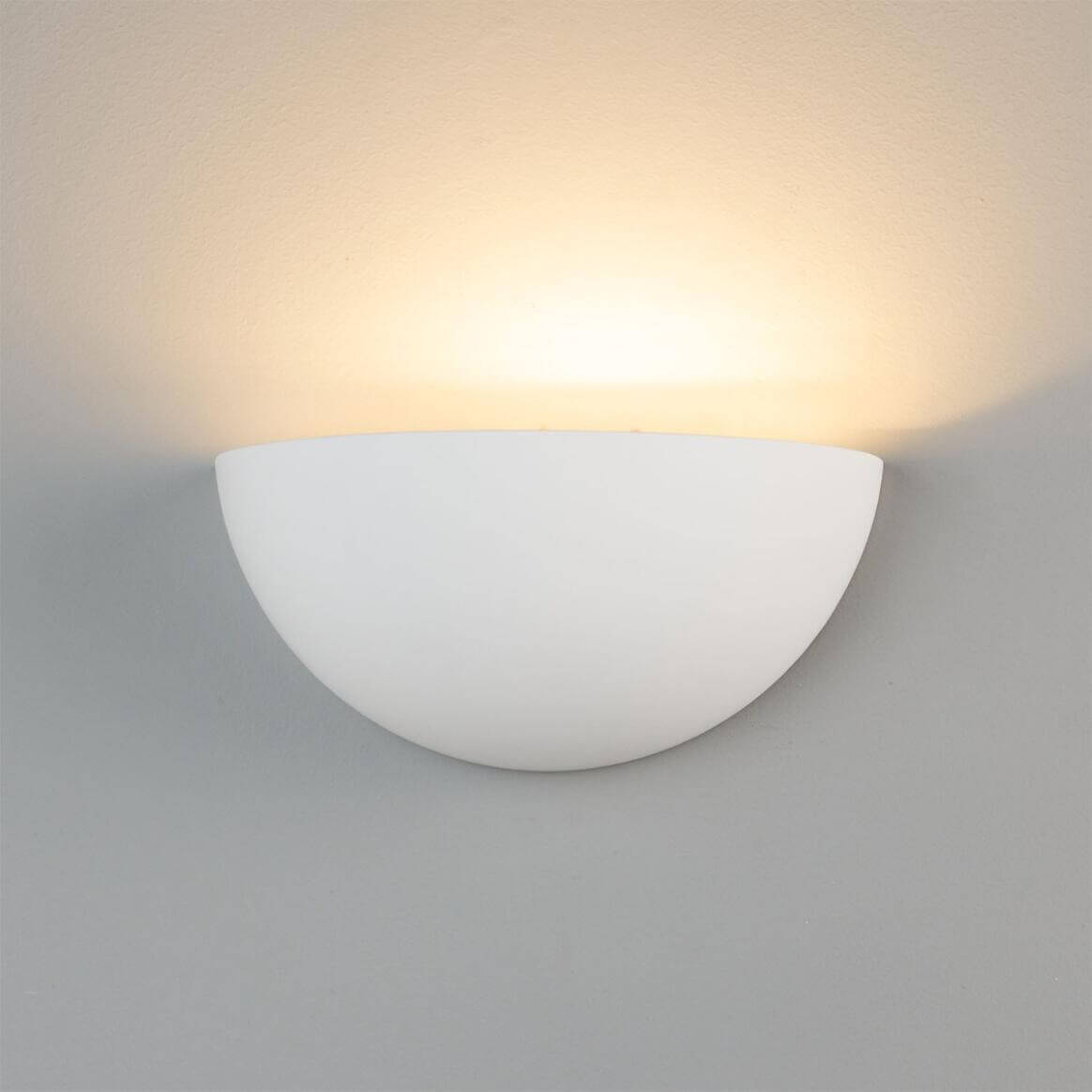 Mullan - Bonn Half Dome Plaster Wall Light 28cm IP20 - White Finish