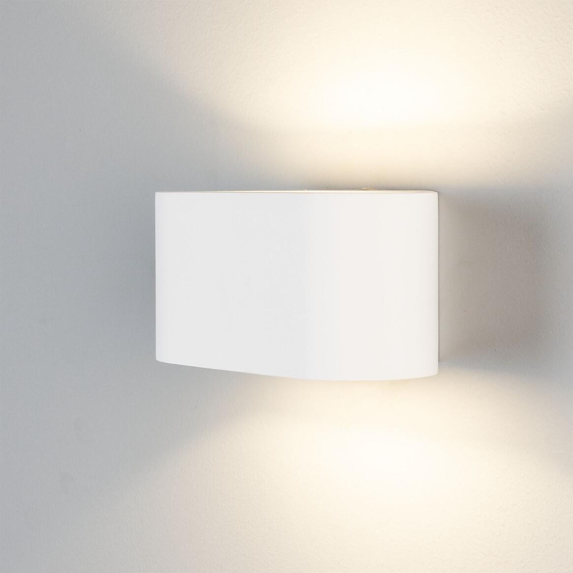 Mullan - Innsbruck Elliptical Plaster Wall Light 18cm IP20 - White Finish