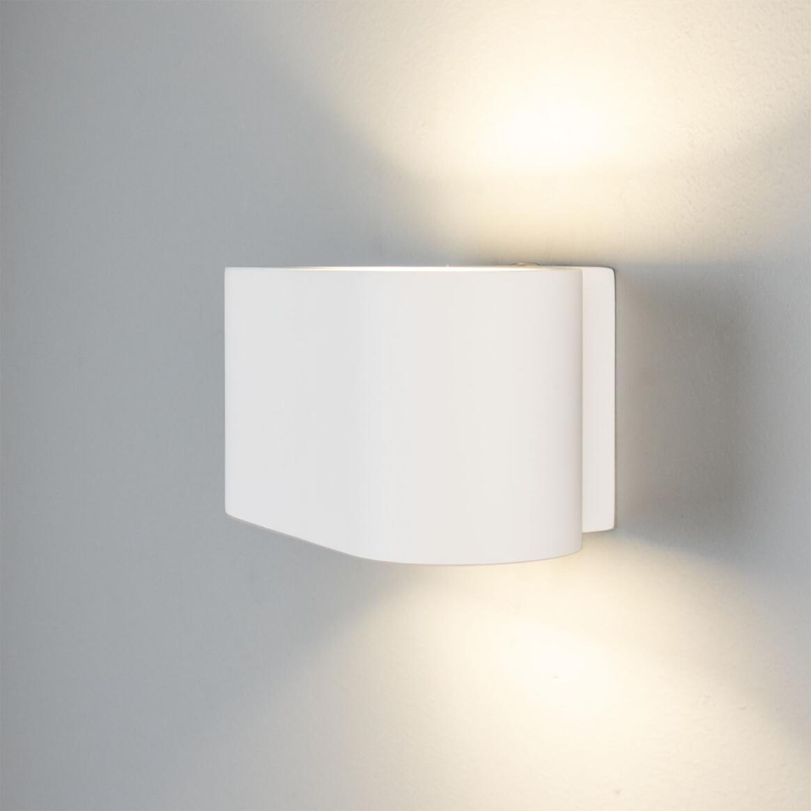Mullan - Innsbruck Elliptical Plaster Wall Light 18cm IP20 - White Finish