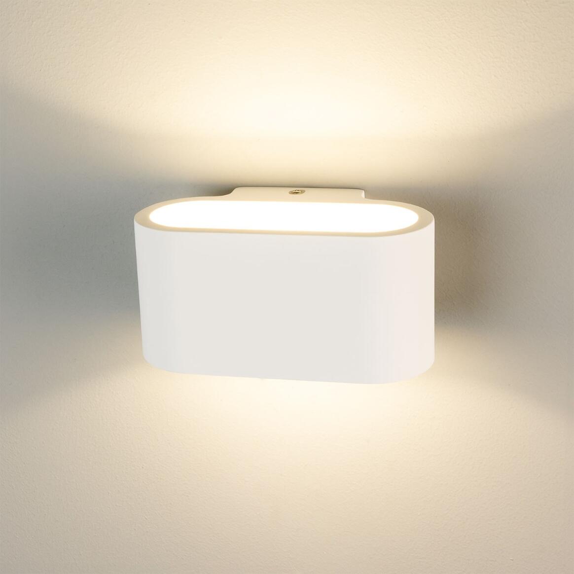 Mullan - Innsbruck Elliptical Plaster Wall Light 18cm IP20 - White Finish