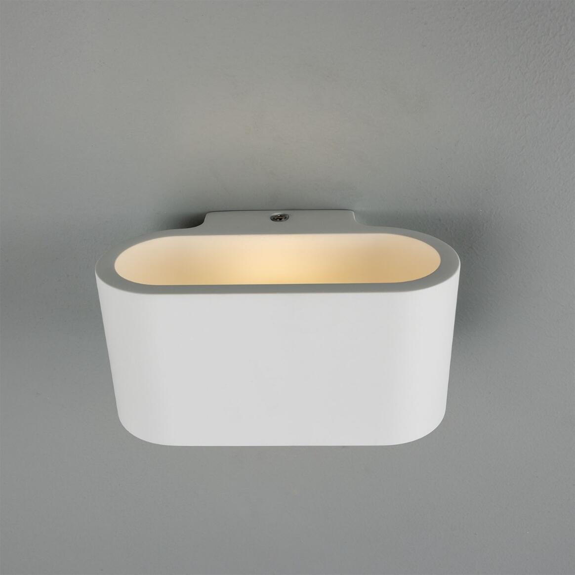 Mullan - Innsbruck Elliptical Plaster Wall Light 18cm IP20 - White Finish