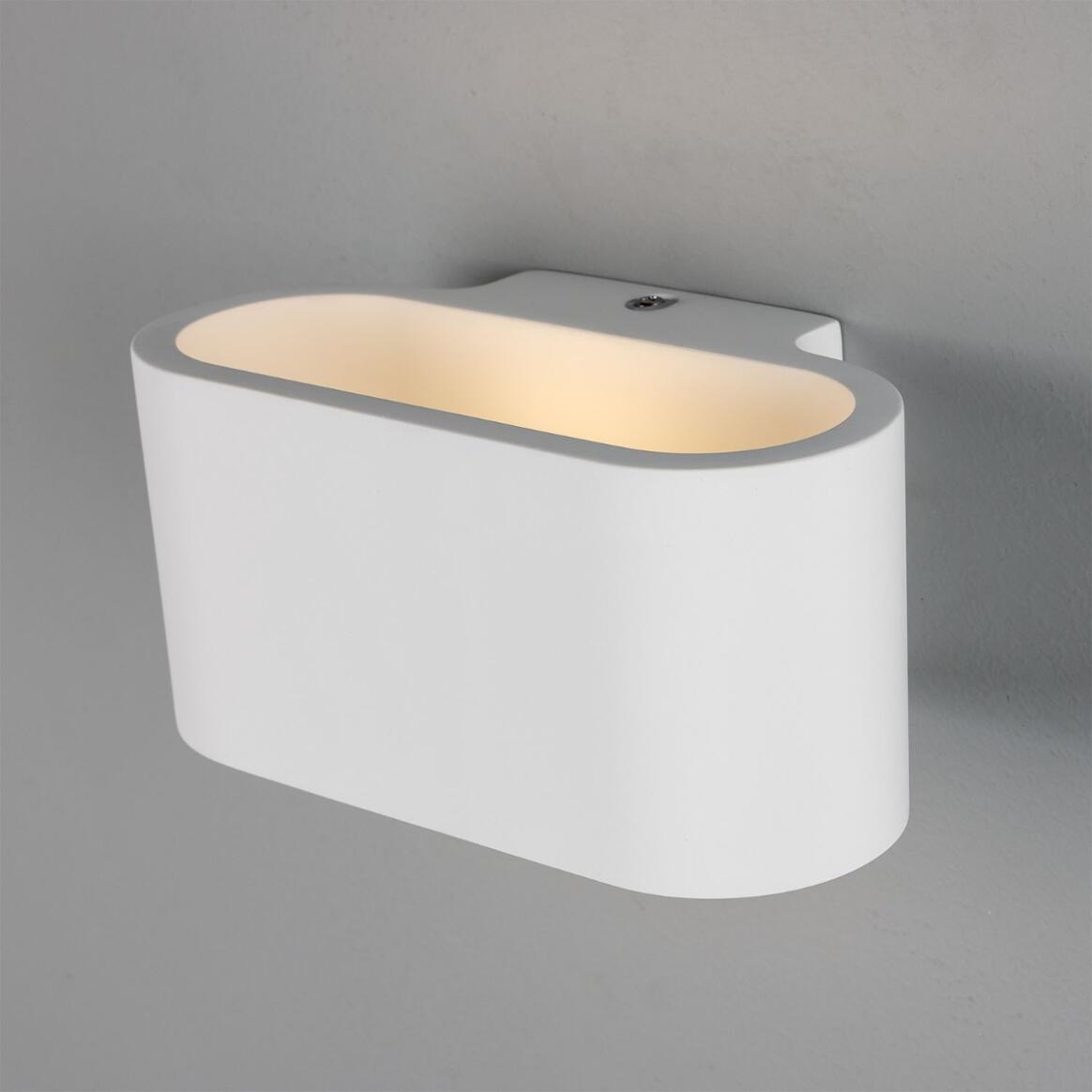 Mullan - Innsbruck Elliptical Plaster Wall Light 18cm IP20 - White Finish
