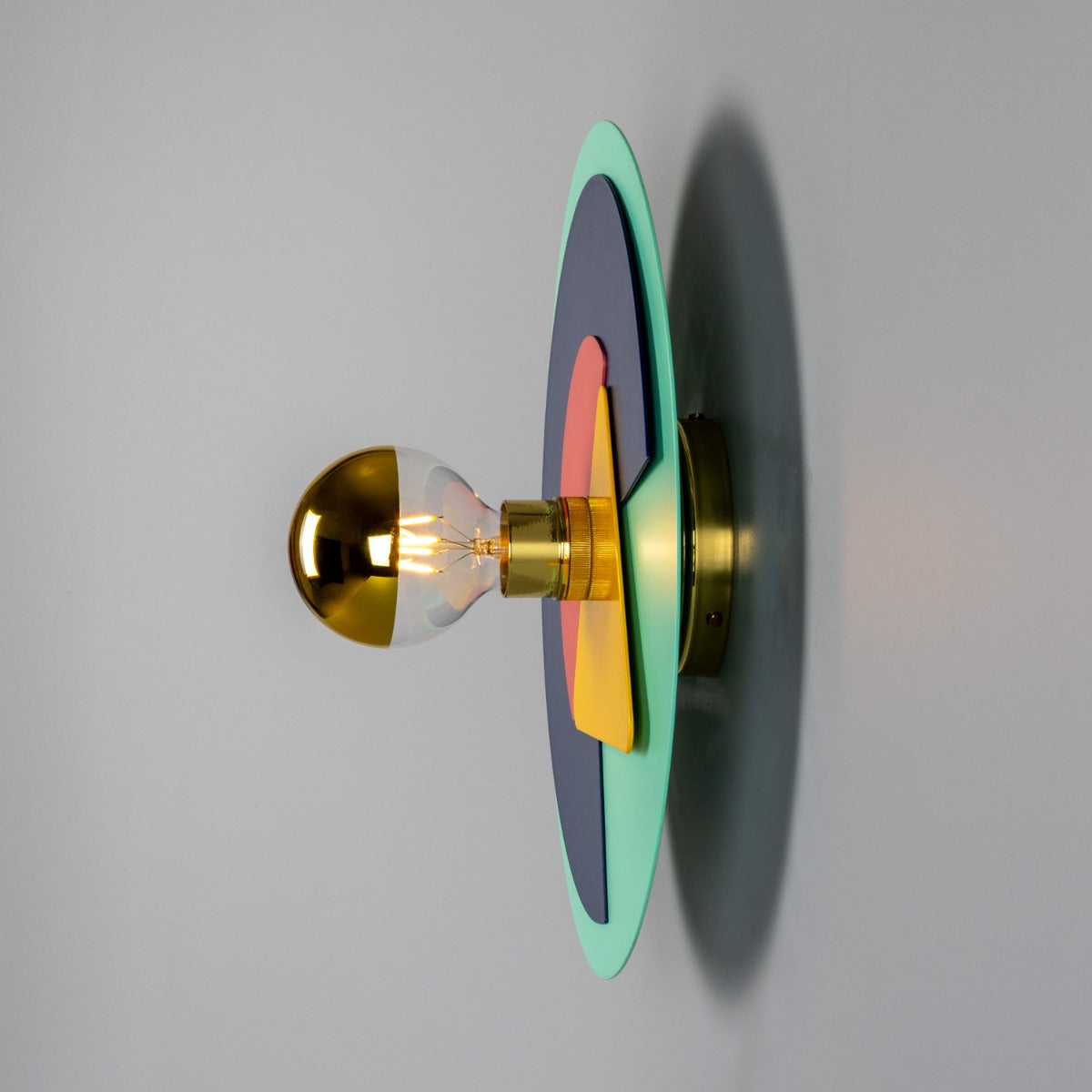 Mullan - Earth Colourful Disc Wall Light 40cm IP20 - Polished Brass Finish