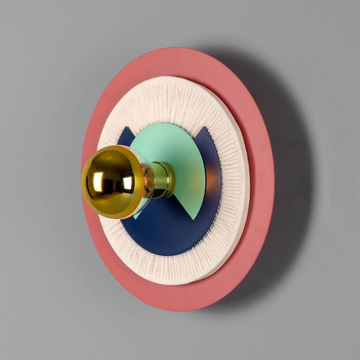 Mullan - Saturn Colourful Disc Wall Light 35cm IP20 - Polished Brass Finish