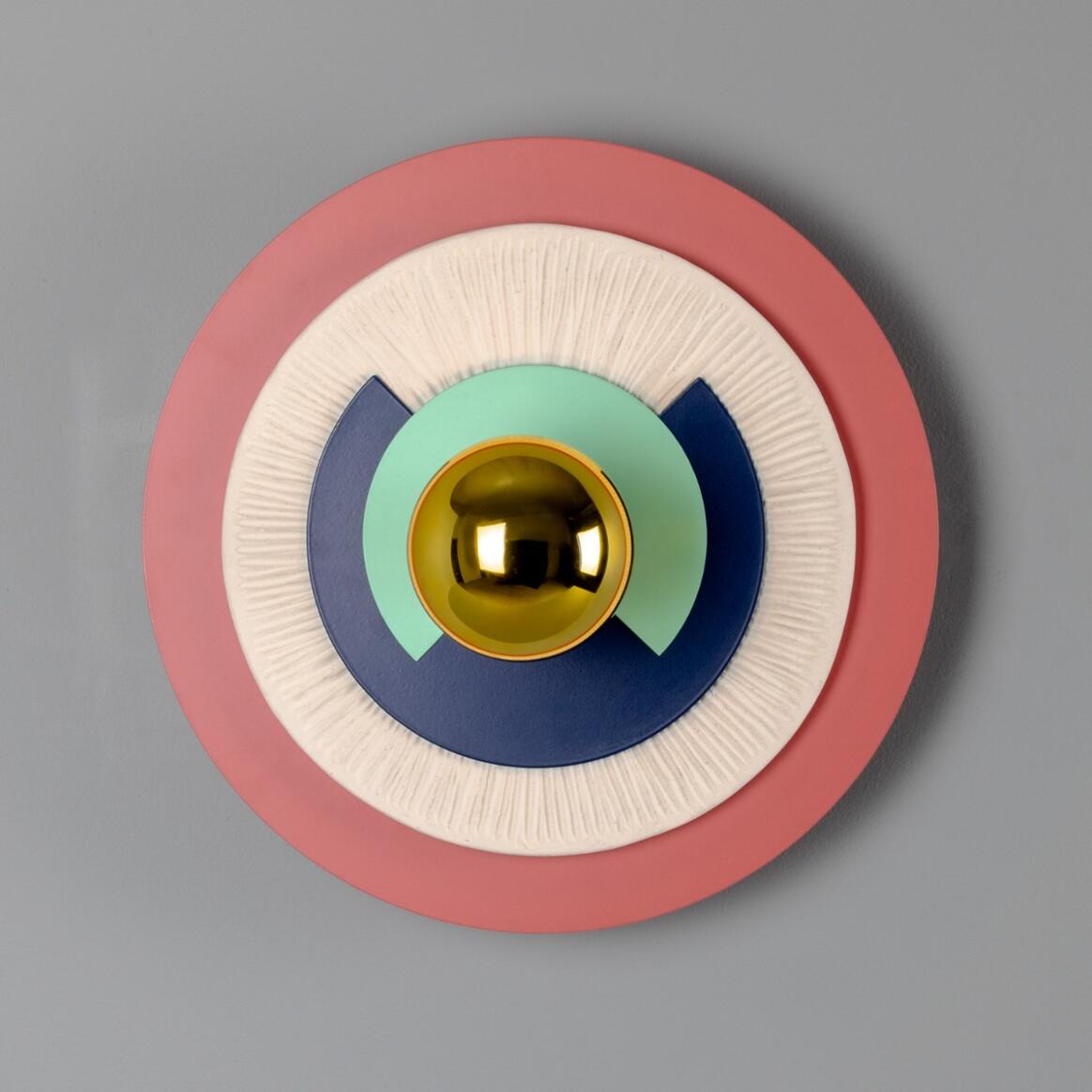 Mullan - Saturn Colourful Disc Wall Light 35cm IP20 - Polished Brass Finish