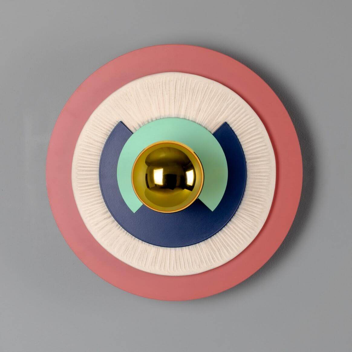 Mullan - Saturn Colourful Disc Wall Light 35cm IP20 - Polished Brass Finish