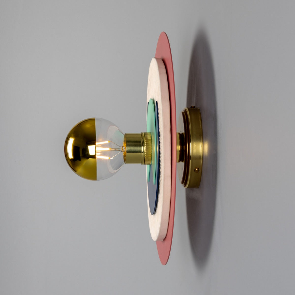Mullan - Saturn Colourful Disc Wall Light 35cm IP20 - Polished Brass Finish